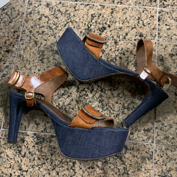 SALE❤️❤️❤️🩷Pedro Garcia 🏝️ clavia jeans platforms - Picture 2 of 13